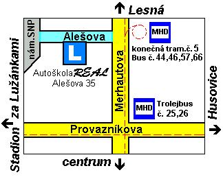 Autoškola REAL, Brno - mapa